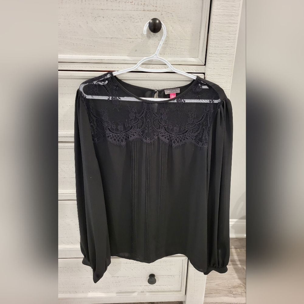 Vince Camuto Black Lace Blouse